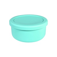 Boîte à bento japonaise ronde en silicone à un seul niveau avec couvercle hermétique, compatible micro-ondes et conservation des aliments frais, pour usage familial