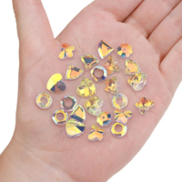 Zhubi Aurora brillant pendentif perles de verre mélange 30 pièces coeur papillon étoile fleur Multi formes perles de cristal pour la fabrication de bijoux