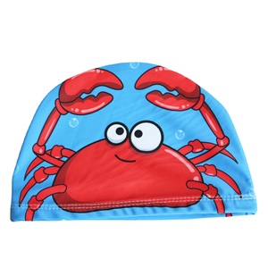 Gorro de natación para niños con diseño de cangrejo de dibujos animados, unisex, para natación y deportes acuáticos - Product Image 4