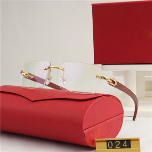Lunettes de soleil tendance pour hommes, sans monture, rectangulaires, avec logo personnalisé, verres dégradés UV400 effet océan, monture imitation bois, modèle 024 - Product Image 3