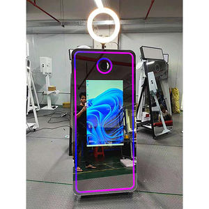 Mirror Photo Booth With Camera And Printer Oval Wooden Mirror Photo Booth Mirrored Vocal Booth - Product Image 1