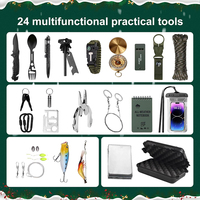 Calendrier de l'Avent Camping 24-en-1 : Kit d'outils de survie et de sécurité & Boîte mystère de compte à rebours de Noël 24 jours – Cadeau de survie