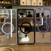 Étui de téléphone transparent magnétique en silicone anti-chute Meracly adapté aux Samsung Galaxy S26 ultra S25 S24/plus A27