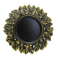 Assiette de présentation décorative de 13 pouces en or avec motif de feuilles sculptées, pour mariage, fête, banquet