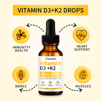 Ausreson OEM Gouttes de Vitamine D3+K2 pour le Soutien du Système Immunitaire, du Cœur, des Os et des Muscles – Complément Alimentaire Vitamine D3+K2 en Gouttes