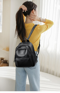 Mochilas de Moda para Mujer, Diseño de Diseñador, con Múltiples Cierres, Casuales, Escolares, para Estudiantes, de Alta Calidad, de Cuero PU - Product Image 2