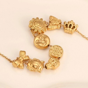 Nouvelles perles en acier inoxydable de haute qualité pour la fabrication de bijoux, vente en gros, perles délicates en forme de soleil, papillon, couronne, croix, perles à petit trou, breloques - Product Image 2