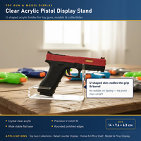 Stands Display Pistol Akrilik Bentuk U, Penyangga Display Pistol, Rak Display Model untuk Koleksi Pistol Mainan, Grosir