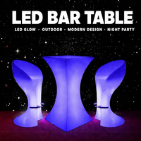 Comptoir de bar carré lumineux LED moderne, étanche IP65, rechargeable, RGB, lumineux, pour bar à domicile, club, discothèque, café, événements, mobilier