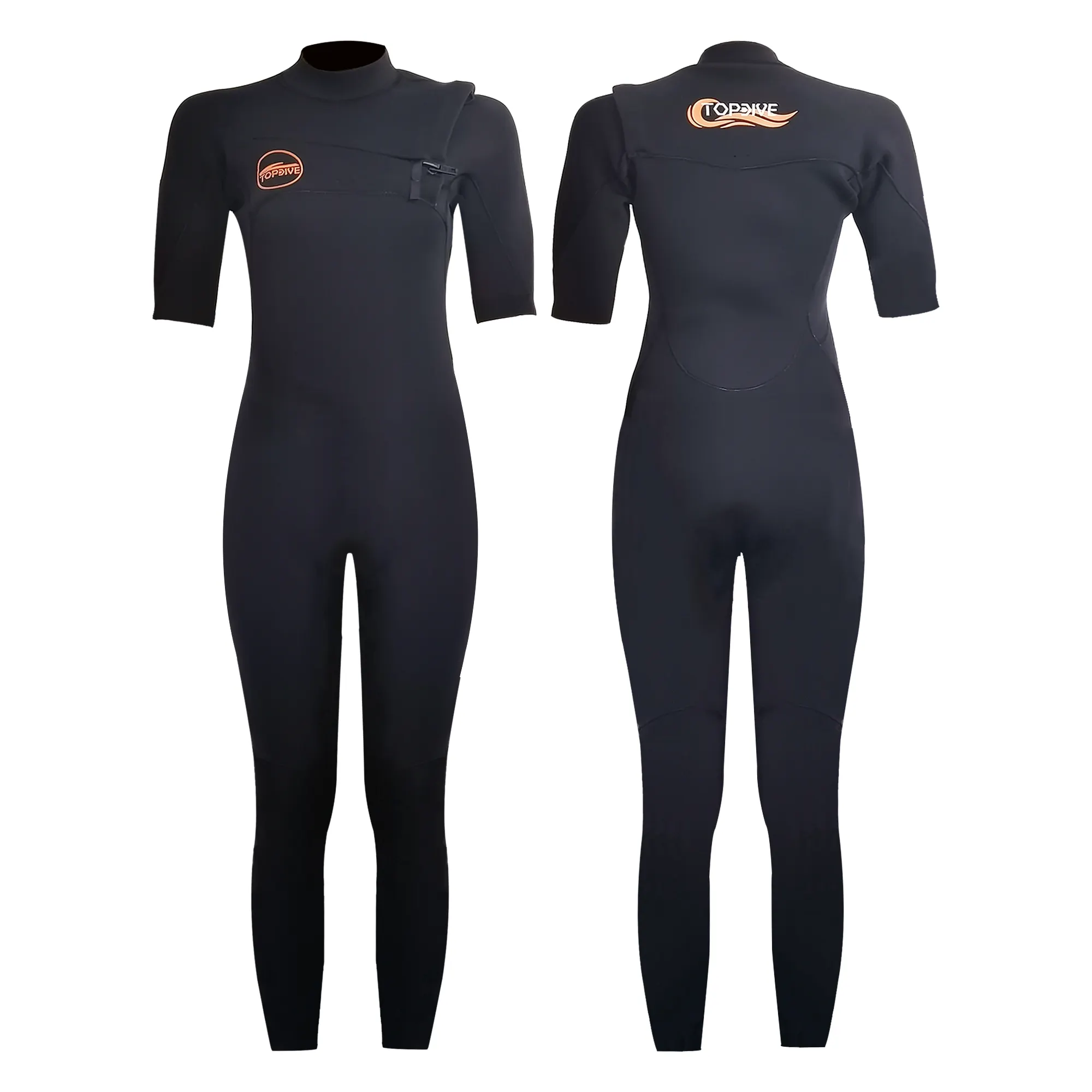 Wholesale OEM Spring Summer Freediving Surfing Diving Suit Women Super Stretch Neoprene 3mm Chest Zip Wetsuit