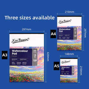 Xin Bowen grosir A3 A4 A5 180 Gsm 15 lembar terbesar buku gambar cat air kustom Logo buku lukisan artis untuk anak-anak - Product Image 5