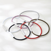 Bracelet tressé personnalisé avec logo, breloque vierge, en acier inoxydable argenté, fermoir magnétique étanche, bijoux DIY pour femmes et hommes