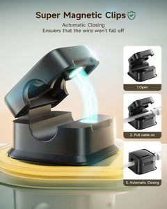 Organizador de Cables Ajustable para Montar en la Pared con Clips Magnéticos Adhesivos Fuertes para la Gestión de Cables en el Baño - Product Image 2