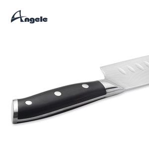 Couteau Santoku <span class=keywords><strong>haut</strong></span> <span class=keywords><strong>de</strong></span> <span class=keywords><strong>gamme</strong></span> <span class=keywords><strong>de</strong></span> 7 pouces en acier 440C, lame japonaise ultra-affûtée antiadhésive, manche en bois <span class=keywords><strong>de</strong></span> Pakka ambidextre, prise en main confortable - Product Image 2