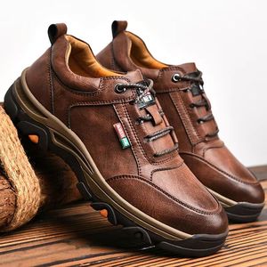 Nouvelles Chaussures Décontractées d'Extérieur en Cuir Marron pour Hommes Style 2026 - Vente en Gros Usine, Confortables et Antidérapantes pour la Marche - Product Image 3