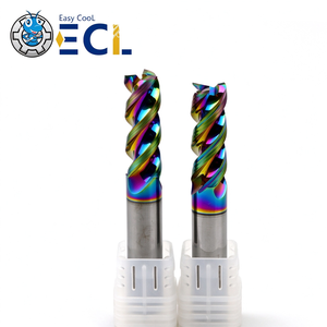 Fraise à queue en carbure ECL à 3 cannelures, revêtement arc-en-ciel, pour CNC, OEM ODM, refroidissement facile - Product Image 1