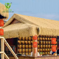 Fournisseur chinois OEM, toit en chaume artificiel écologique et imperméable, matériau synthétique PE, paille simulée, herbe sèche