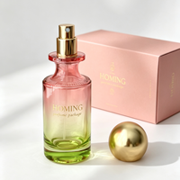 Botol Parfum Spray Kaca Silinder Warna-warni 30ml 50ml Botol Parfum Kosong Crimp 100ml dengan Tutup Bentuk Bola