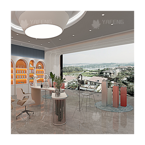 Estante moderno para tienda, mueble de exhibición de cosméticos con estante de perfume y exhibición de peluca rosa, muebles de tienda de suministros de belleza - Product Image 2