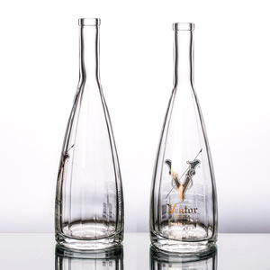 Cuello largo Peso pesado Fondo redondo 75cl 750ML Whisky Vodka Botellas de vidrio Licores - Product Image 6