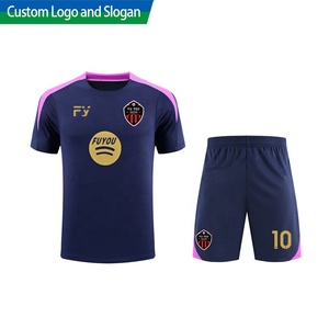 FUYOU 25-26 Setelan Latihan Klub Kostum Sepak Bola Kustom Setelan Olahraga Pria Lengan Pendek Cepat Kering 100% Katun - Product Image 1
