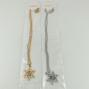 Collana all'Ingrosso con Stella di David, <span class=keywords><strong>Mappa</strong></span> di Israele, Collana con Stella Ebraica - Product Image 1