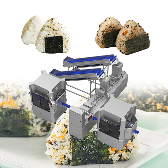 Onigiri Production Line Automatic Triangle Rice Ball Maker Machine Included Packaging Machine