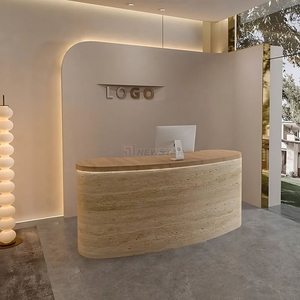 Muebles de Salón con Logotipo Personalizado, Venta Directa de Fábrica, Precio Sorpresa, Mostrador de Recepción, Mostrador de Travertino - Product Image 6
