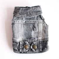 Nouvelle veste en jean noire cool pour chien, manteau en jean pour animal de compagnie