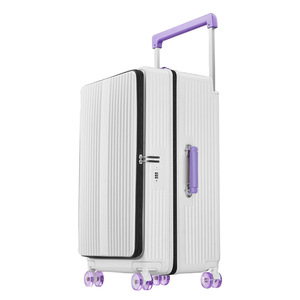 กระเป๋าเดินทาง Travelon แบบเปิดด้านข้างพร้อมหูหิ้วกว้าง ขนาด 28 นิ้ว พร้อมที่วางแก้วและล้อหมุน 360 องศา สำหรับการเดินทางพักผ่อน - Product Image 2