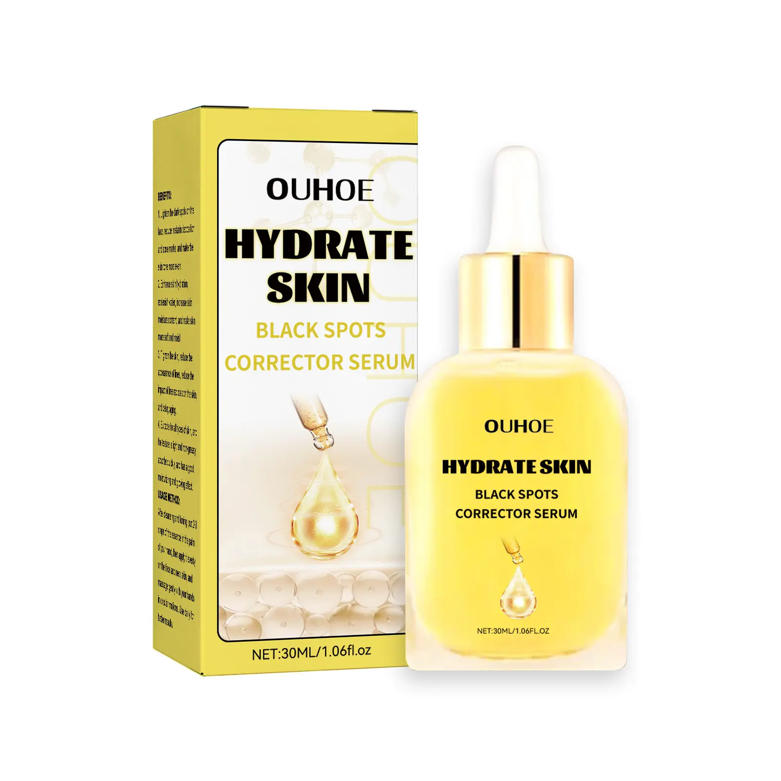 OUHOE Serum Pencerah dan pelembab, Serum penghilang noda hitam JSKY untuk peremajaan kulit halus dan noda wajah