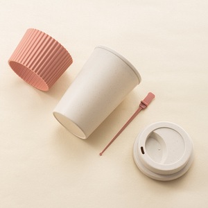 Tazza da caffè portatile tazza da campeggio tazza di plastica moderna casa Hotel ristorante da viaggio 300ml tazza di grano creativo - Product Image 5