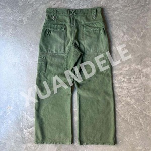 Pantaloni da uomo in Denim a gamba larga Vintage Unisex personalizzato Unisex con lavaggio a effetto largo in cotone pantaloni larghi in bianco e larghi Jeans Cargo - Product Image 2
