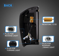 Feux arrière LED VLAND pour Tacoma 2016-2020, animation dynamique DRL, clignotants séquentiels rouges, lentilles fumées/tintées, 42W 12V