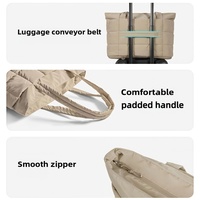 Bolsa de Mano Expandible Oxford con Logotipo Personalizado para Mujer, Gran Capacidad, Ligera, Acolchada, para Viajes, Gimnasio, Trabajo, Color Rosa