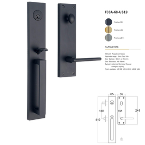 Hot European Antique Door <b>Lock</b> and <b>Key</b> Deluxe Knurled Brass Gold Front Door <b>Lock</b> Handle - Product Image 2