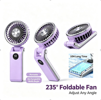 235 °   Ventilateur portable et pour le cou, pliable, avec moteur sans balais, 5 vitesses, écran LED, 10 heures d'autonomie, pour l'extérieur, les voyages, le maquillage