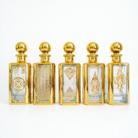 Flacon de parfum en verre plaqué or de style Dubaï, 150 ml, 250 ml, pour huile essentielle d'attar et d'oud, vente en gros, offre spéciale