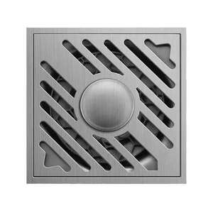 Siphon de sol anti-odeur carré en acier inoxydable gris bronze pour salle de bain, douche, toilettes - Product Image 5