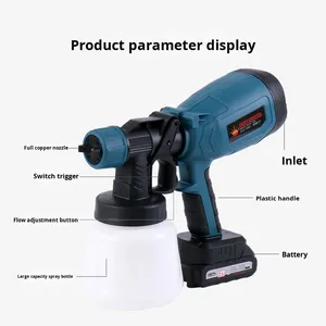 Nouvelle batterie au Lithium transfrontalière électrique haute pression bricolage Portable <span class=keywords><strong>pistolet</strong></span> à <span class=keywords><strong>peinture</strong></span> au Latex 1800W 4000PSI vente en gros - Product Image 4