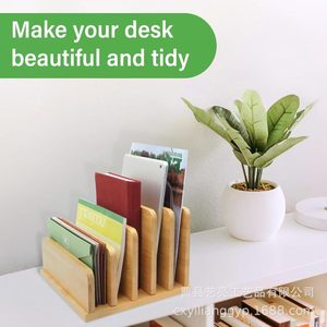 Organizador de Archivos de Madera de 9.5x7.78x7.9 Pulgadas, Organizador de Documentos de Múltiples Niveles, Bandeja de Almacenamiento para Oficina, Material de Bambú, Estilo Moderno y Simple - Product Image 4