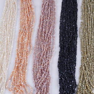 Promotion en gros de perles semi-finies en nacre d'eau douce naturelle de 3-4 mm, à trou latéral, à deux faces, légères, pour la fabrication de bijoux en perles - Product Image 1