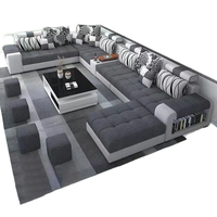 Chinesischer Hersteller: Klassisches 7-Sitzer-Sofa-Set aus Leder für Wohnzimmer – Modernes Apartment-Mall-Sofa mit Schwammfüllung