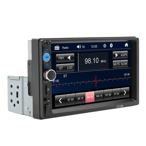 Lecteur multimédia universel pour voiture BQCC 1 Din 7 pouces, Bluetooth, Mirrorlink, éclairage coloré, autoradio MP5, écran tactile, USB, FM, <span class=keywords><strong>7010B</strong></span> - Product Image 1