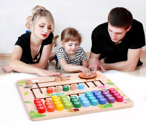 Giocattoli educativi in legno giocattoli matematici montessori strumenti di illuminazione matematica giocattoli da tavolo di riconoscimento - Product Image 1