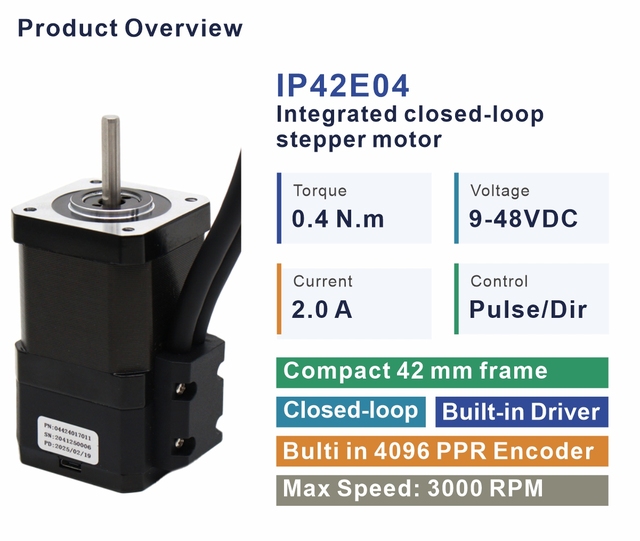 LEESN Original IP42E05 NEMA17 Pulse Integrated Step Servo Motor 0.48N.m 9-48V PUL DIR 3000rpm Built-in Driver Encoder Stock
