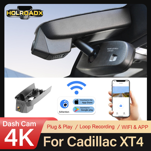 Enregistreur vidéo avant <span class=keywords><strong>4K</strong></span> et arrière 1080P Holroadx avec vision nocturne et capteur G pour Cadillac <span class=keywords><strong>XT4</strong></span> 2019-2023, application gratuite, Wi-Fi - Product Image 4