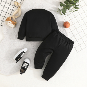 Conjunto de 2 Piezas para Bebé Niño, Camiseta y Pantalones Largos, Diseño Deportivo Casual de Baloncesto, Cómodo, Otoñal, con el Número 23 Estampado - Product Image 2