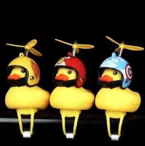 Mini Silicone Vélo Cassé Vent Jaune Canard <span class=keywords><strong>Bambou</strong></span> Libellule Cloche <span class=keywords><strong>Corne</strong></span> Avec Casque - Product Image 3