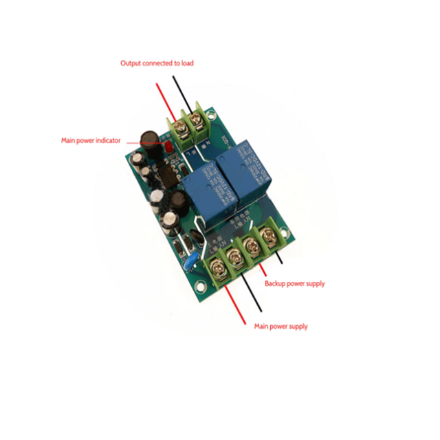 220V 2-Way Power Automatic Switcher 10A Dual Supply 2-in-1 Board Module Power Failure Transfer Switch Electronic Modules Kits